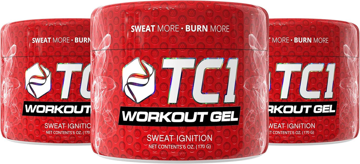 TC1 Advanced Topical Sweat Workout Enhancer with Capsaicin, 3 Pack, 18 Oz