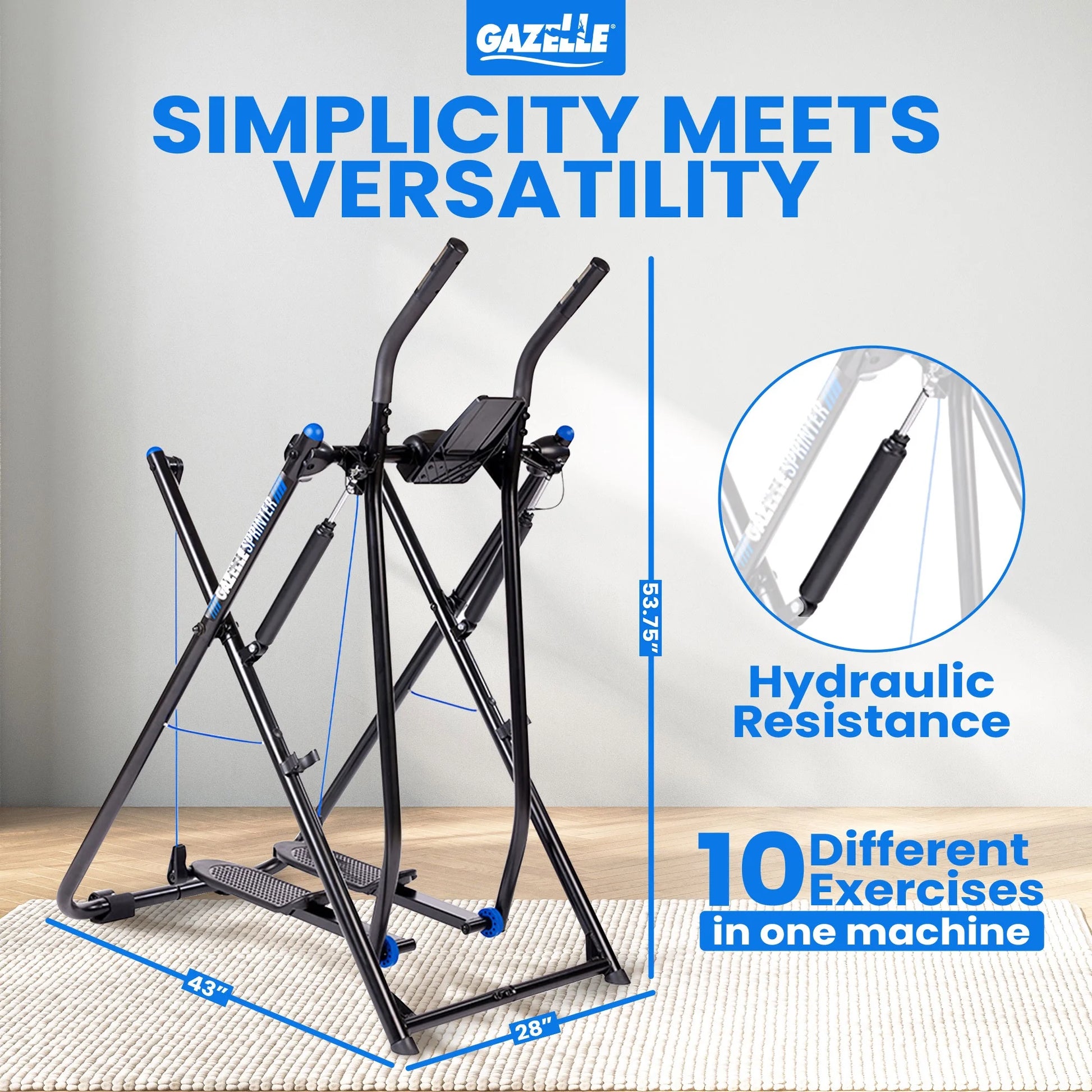 Sprinter Low-Impact Glider Elliptical Hybrid Home Exercise Machine