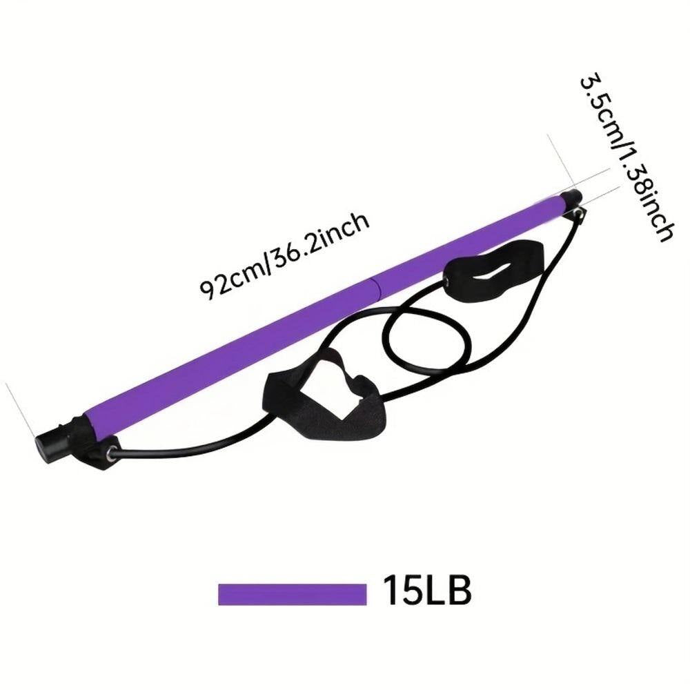 Multifunctional Resistance Band Bar Pilates Bar in Purple, Home Fitness Workout Accessories (1-Pack)