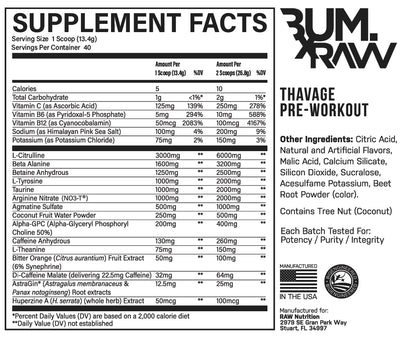 Thavage Pre-Workout