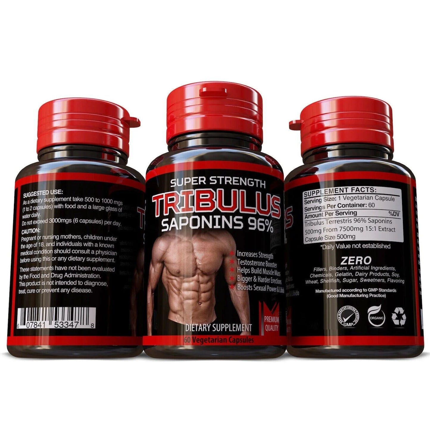 Tribulus Supplement Pills 500Mg Increase Lib-Ido Muscle Boost Stamina Endurance - 60 Capsules