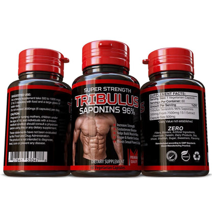 Tribulus Supplement Pills 500Mg Increase Lib-Ido Muscle Boost Stamina Endurance - 60 Capsules