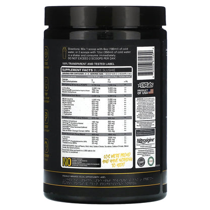 Pride Pre Workout Powder Energy Supplement - Sugar Free Preworkout for Men & Women, Energy Powder Boost Drink with BCAA - 280Mg of Caffeine - Blue Slushie (40 Servings)